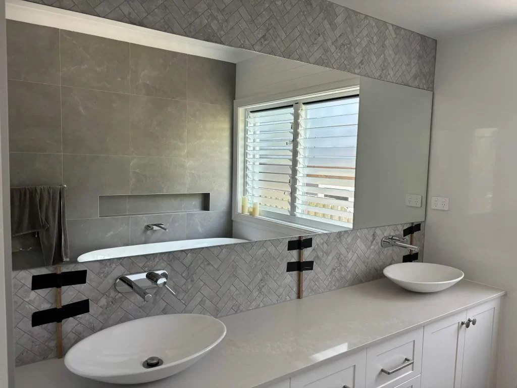 Hainess Glass Mirror Installed in Bathroom